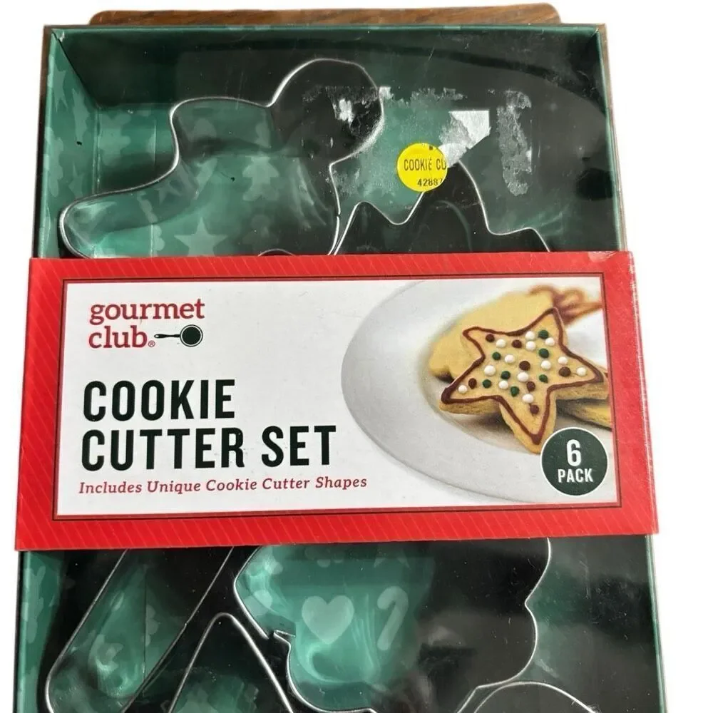 Gourmet Club Cookie Cutter Set-6 Christmas Shapes-New